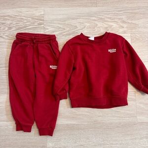 Zara boys winter red sweat set size 2/3 toddler